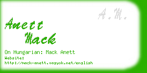 anett mack business card